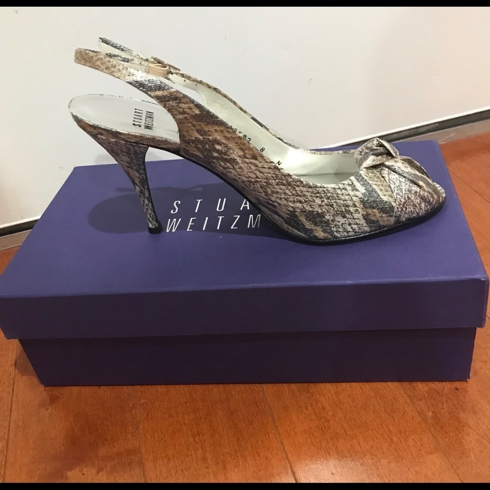 💥NEW💥Stuart Weitzman Tulip Roccia Lame Python 8N - Picture 4 of 8